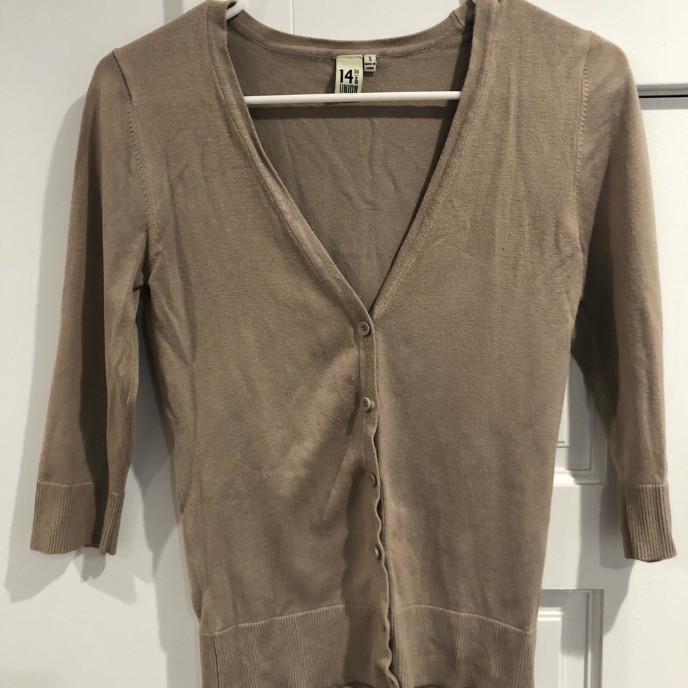 Tan cardigan from Nordstrom Rack.